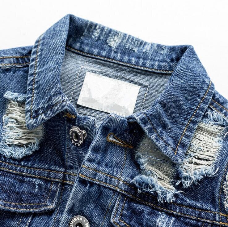 Chaleco vaquero para niño, prendas de vestir exteriores para bebé, estilo vaquero con agujeros rotos, chaqueta para primavera y otoño, 2-7T