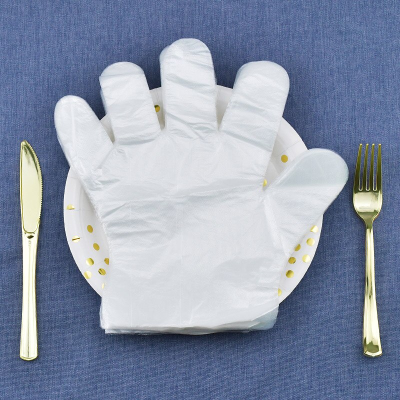 100Pcs Wegwerp Voedsel Prep Handschoenen Plastic Food Grade Transparante Veilig Handschoenen Voor Koken Eten Handling Keuken Bbq Tb S