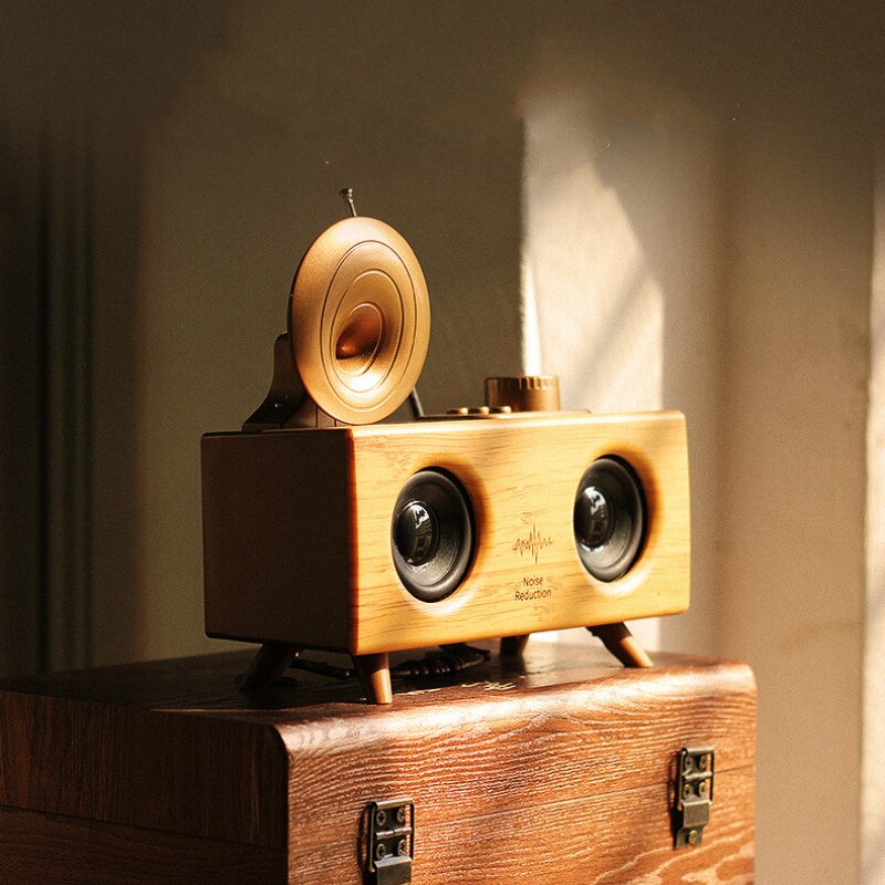 Leistungsstarker retro-bluetooth-lautsprecher mit 10w bluetooth-lautsprechern, superbass 3d surround-sound, subwoofer, usb- und tf-kartenunterstützung sowie radio