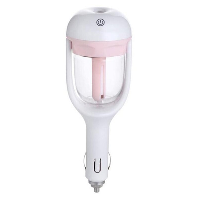 Car Air Freshener Diffuser Car Steam Air Humidifier Aroma Diffuser Mini Air Puri: Pink