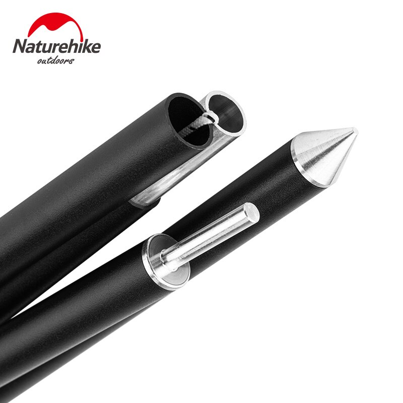 Naturerandonnée 2m 4 sections en alliage d'aluminium tente pôle auvent tige épaississement Durable pointue pliable utilisation de tente extérieure