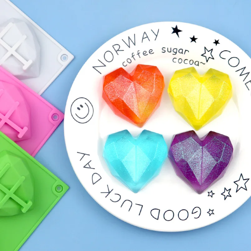 3D Geometric Cake Mold Heart Shaped Silicone Cake Mold With Mini Hammer Silicone Mousse/Chocolate Cakes Mould For Birthday
