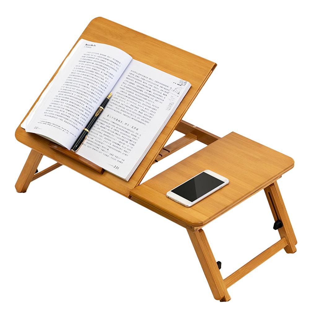 Folding Table Multifunctional Adjustable Laptop Desk Solid Wood Bed Reading Table