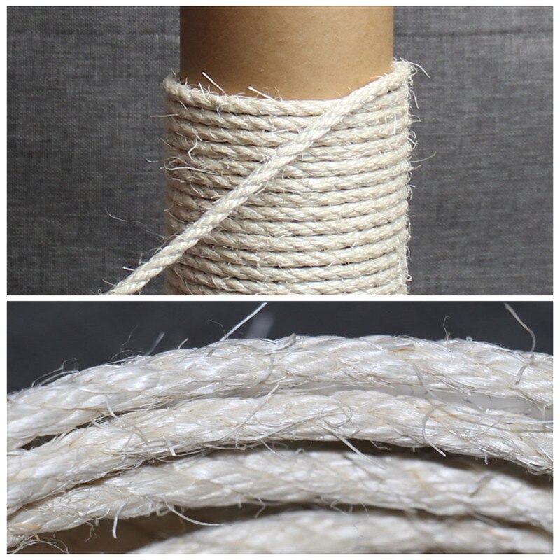 Marco de escalada para gatos, cuerda de Sisal de 6mm, tablero de rascado para gatos caseros, accesorios de bricolaje, Material blanco, columna de garra para gatos