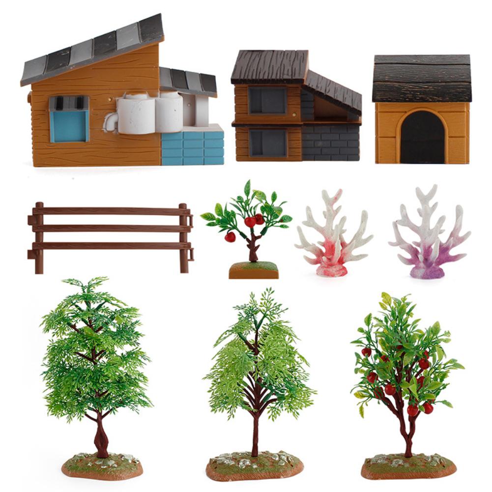 1set Of Desktop Scene Decorations Simulation Micro-landscape Farm Model Decoration