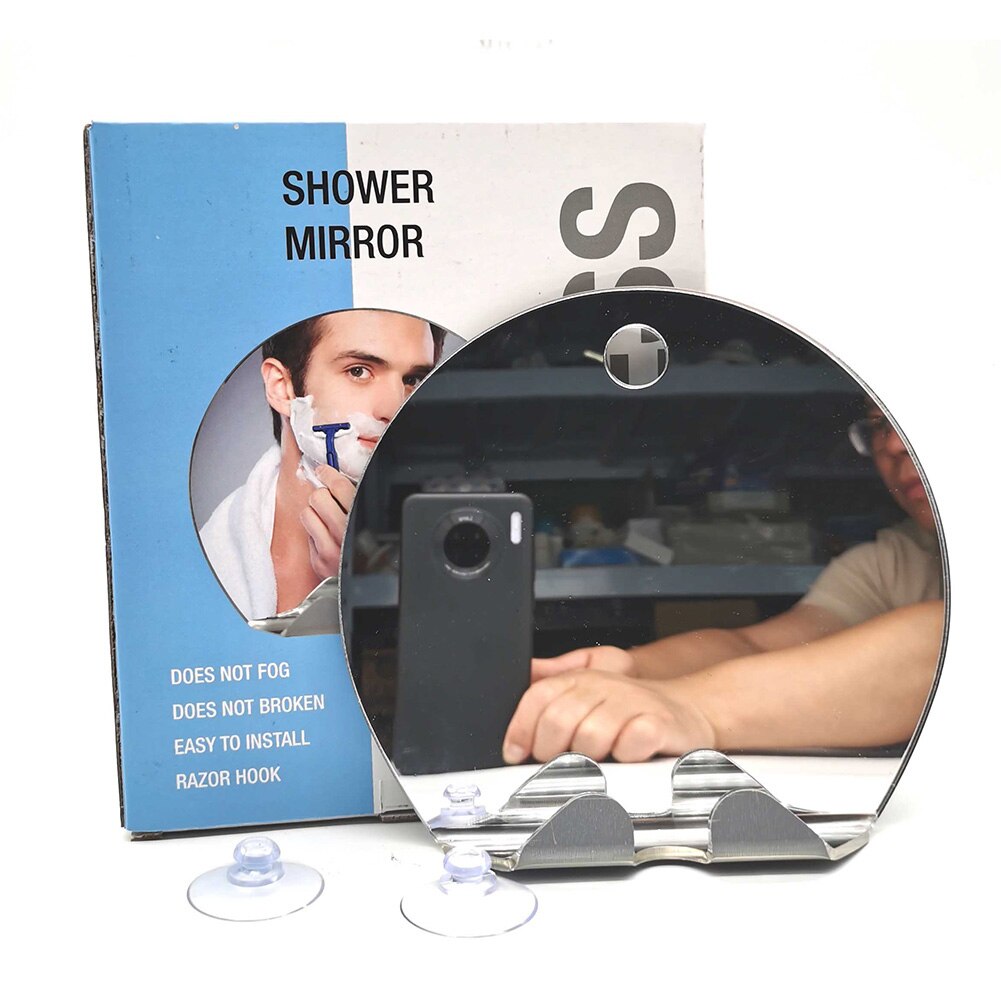 Shower Mirror for Shaving Strong Suction Cup Razor Holder 360 Degree Rotation Shower Shaving Mirror Fog Free Mirror SDF-