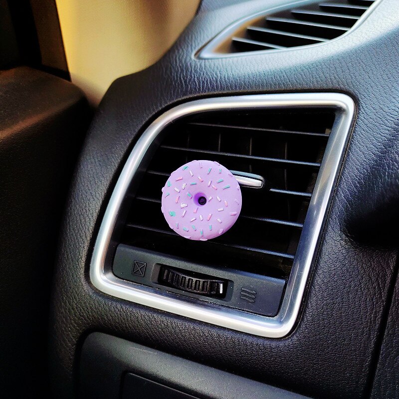 Mini Donuts, modèle de voiture, désodorisant d&#39;air, Simulation de Donuts, accessoires de voiture mignons, Clip d&#39;aromathérapie d&#39;intérieur pour femme: Violet