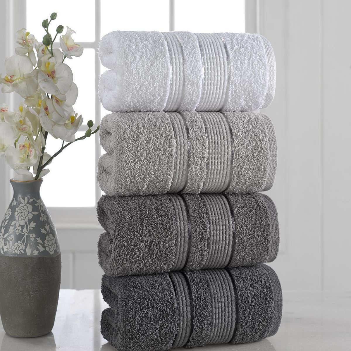Premium 4 stk håndklædesæt håndklæder og ansigtshåndklæder 100%  tyrkiske bomulds luksus superbløde og meget absorberende håndklæder