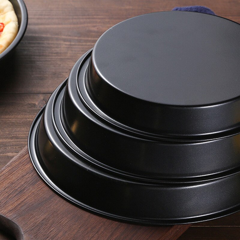 6/8/9/10 Inch Carbon Steel Non-stick Kitchen Round Pizza Plate Pizza Deep Dish Cake Mold Baking Pan Tool Mould Accessories