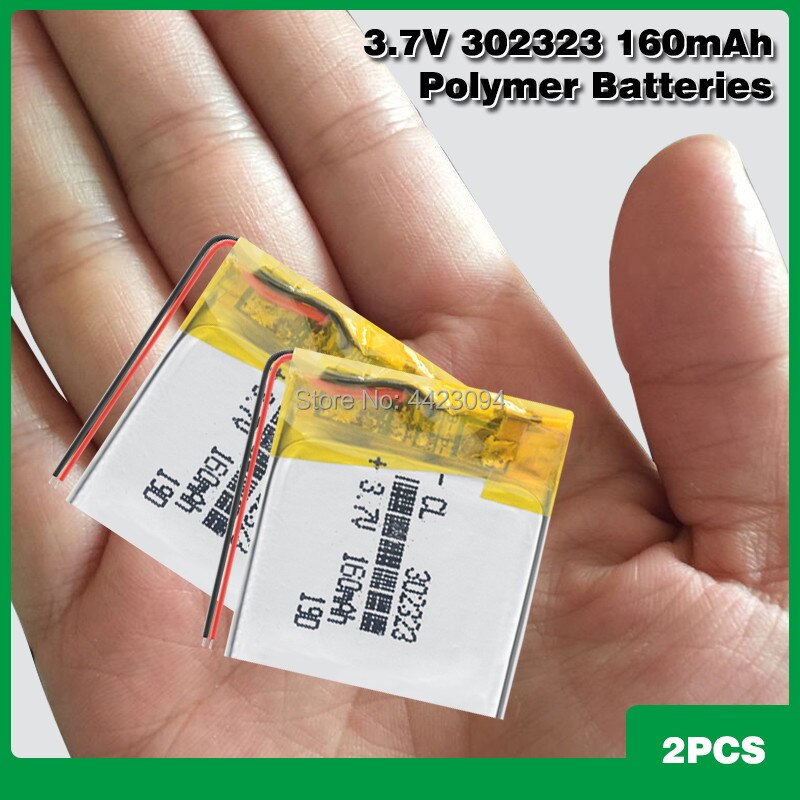 302323 Battery 3.7V 160mAh Rechargeable Li-Polymer Li-ion Batteries For MP3 MP4 DVR GPS Bluetooth earphone AHB302323 032323: 2PCS