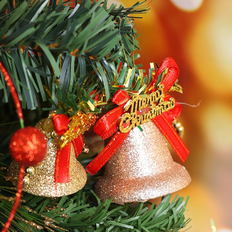 6Pcs/Box Christmas Bells Kit Hanging Ornament Mini Jingle Bells S/L Size Bells Xmas Tree Home Party Decoration