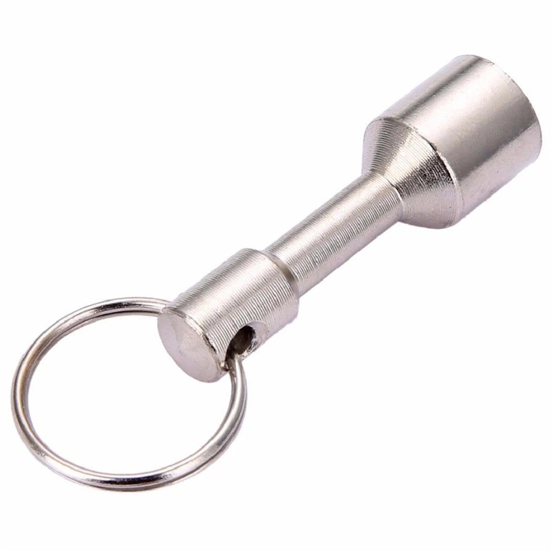Silver färg test superstark metall magnet check nyckelring delad ring ficka nyckelring hängande hållare portabelt utomhusverktyg