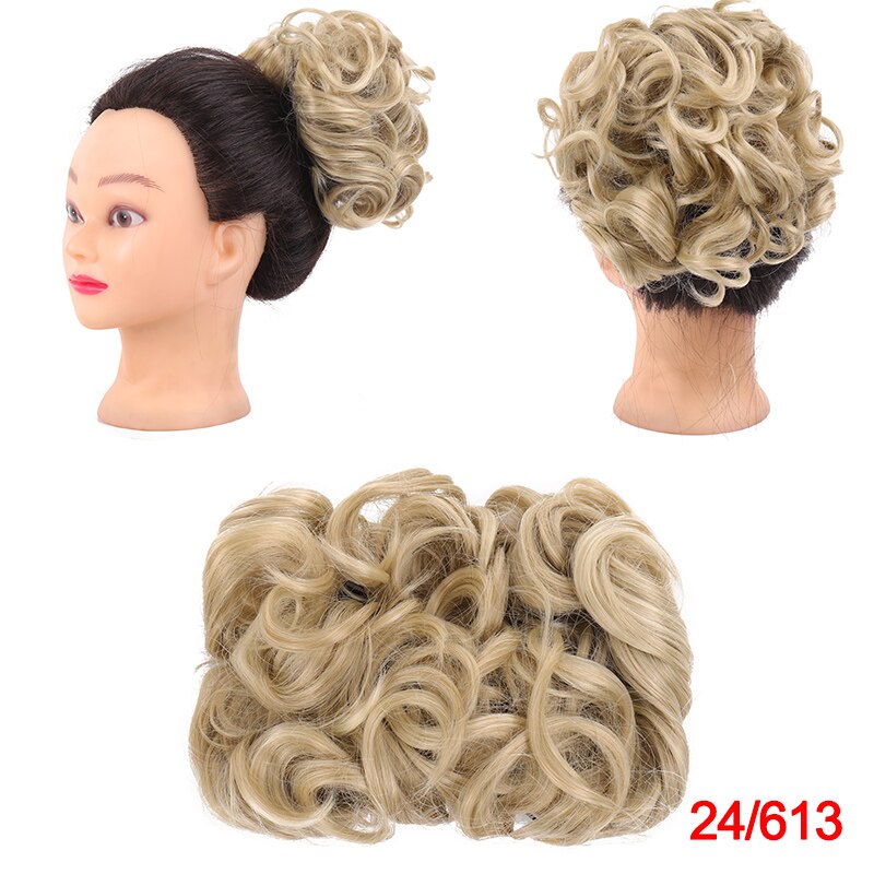 DIANQI synthetische haar elastische gummiband lockige chignon Netz mit zwei kunststoff kämme hochsteckfrisur abdeckung haar brötchen afro chignon für frauen: 24I613