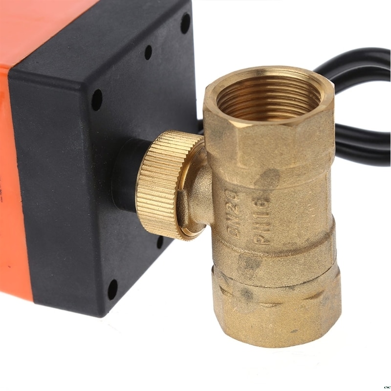 DN15/DN20/DN25 robinet à tournant sphérique en laiton motorisé électrique DN20 AC 220V 2 voies 3 fils avec actionneur