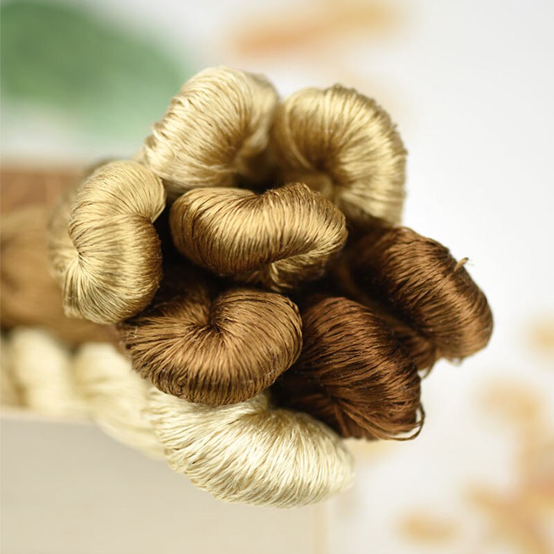 Zijde Borduurgaren/100% Zijden Draad/Hand Borduren Borduren Kruissteek/Zand Geel/8 Zuivere Kleuren