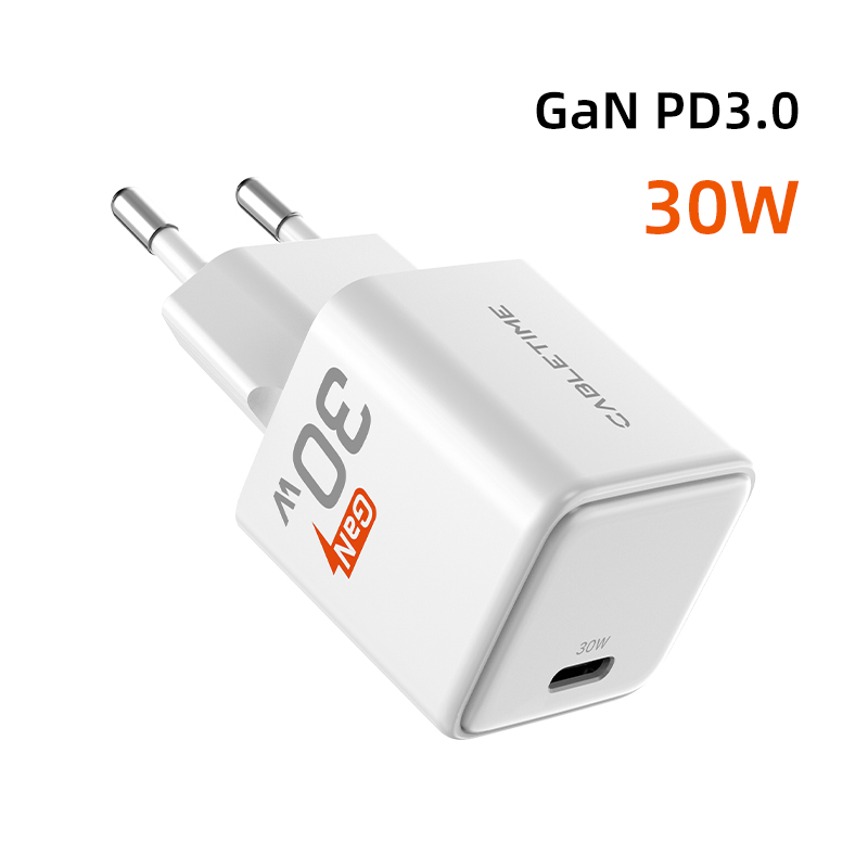 Cabletime pd-oplader gan 30w pd  qc 3.0 snellader usb-c telefoonoplader type-c snelladen voor iphone 16 pro macbook laptop: Default Title