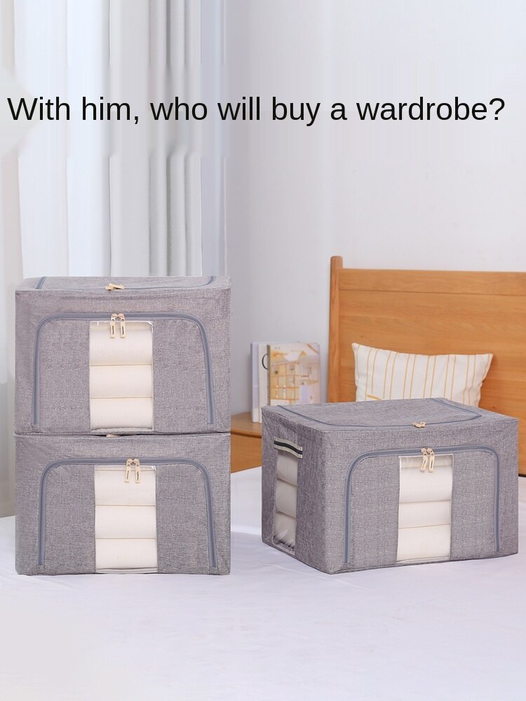 Super large cotton and linen storage box fabric clothing finishing box box folding storage bag household wardrobe artifact