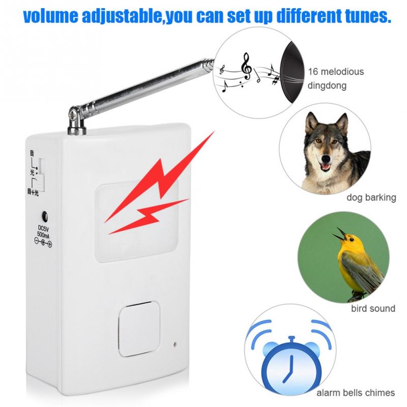 Wireless Electronic Waterproof Remote Push Button With Dog Barking Sound Doorbell