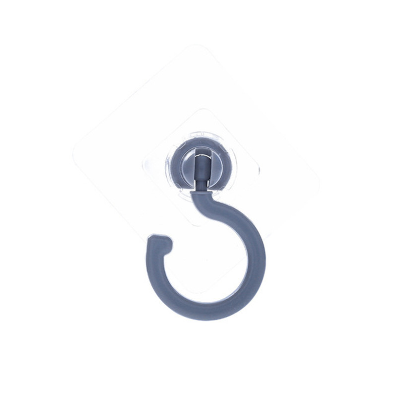 2 pezzi appendini trasparenti ganci da parete autoadesivi portaoggetti in bagno cucina bastone su ganci porta per chiavi asciugamani: grigio