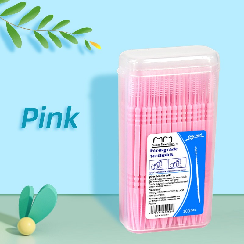 Toothpick Brush 100/200PCs Boxed Plastic Toothpick Disposable Household Interdental Brush Teeth Picking Dental Floss: Gold