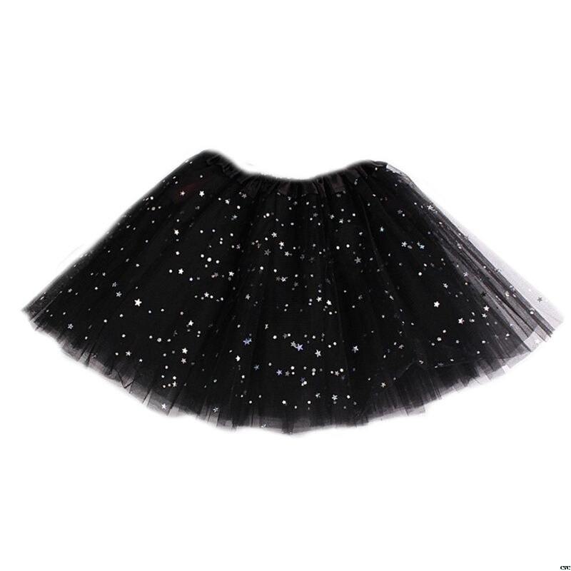 Enfant en bas âge fille Multi couches plissé Tutu jupe couleur unie paillettes or à pois paillettes Ballet jupon Costume Satin bord: 7