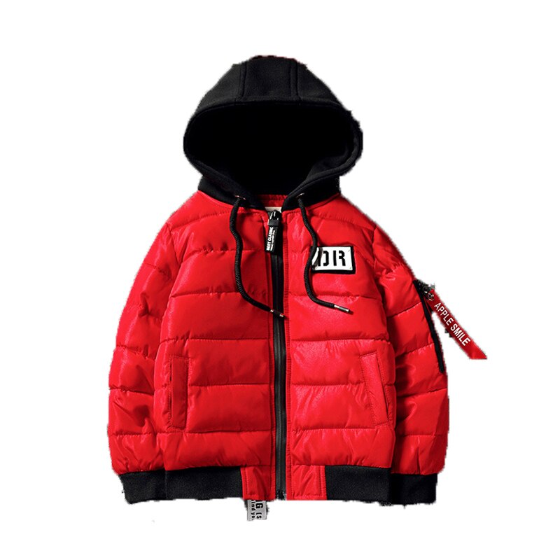 10 11 12 Jaar Oud Tieners Jongens Mode Gewatteerde Koreaanse Jassen Winter Hooded Zwarte Jas Kids Tiener Katoen Bovenkleding outfits