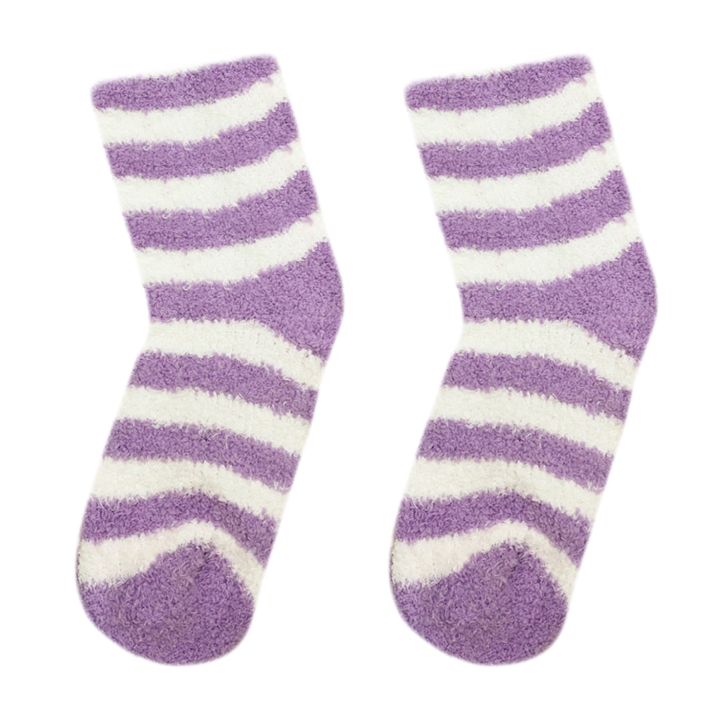 2/1 Pairs Cozy Fuzzy Slipper Socks Women Plush Soft Warm Fluffy Coral Velvet Thicken Crew Socks for Winter Chindren/Teens