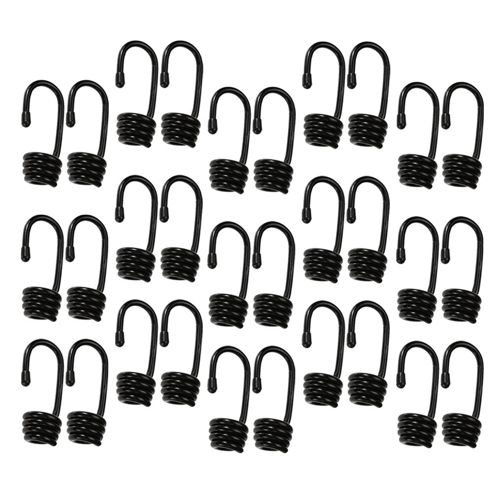 30x Heavy Duty Metal Bungee Shock Cord Hook Spiral for 10mm Luggage Straps