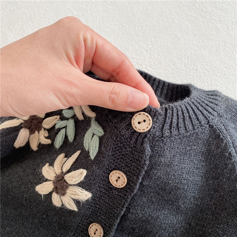 Maglioni per neonate cappotto per Cardigan per neonato cappotto in cotone con ricamo in cotone maglione per Cardigan per bambina maglione per Cardigan per bambini