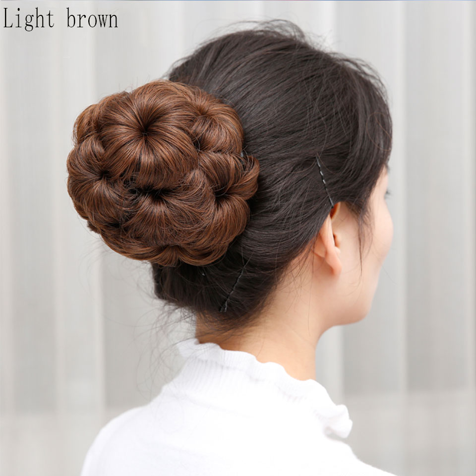 AOSIWIG Hair Curly Chignon Bun Donut Clip In Hairpiece Extensions For Women Synthetic High Temperature Fiber Chignon: #30