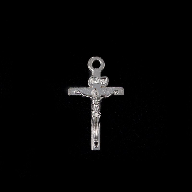 Colgante de Cruz con etiqueta de Rosario Católico, joyería de 24 Uds., colgante de Jesús, fabricación de Material de aleación de Zinc