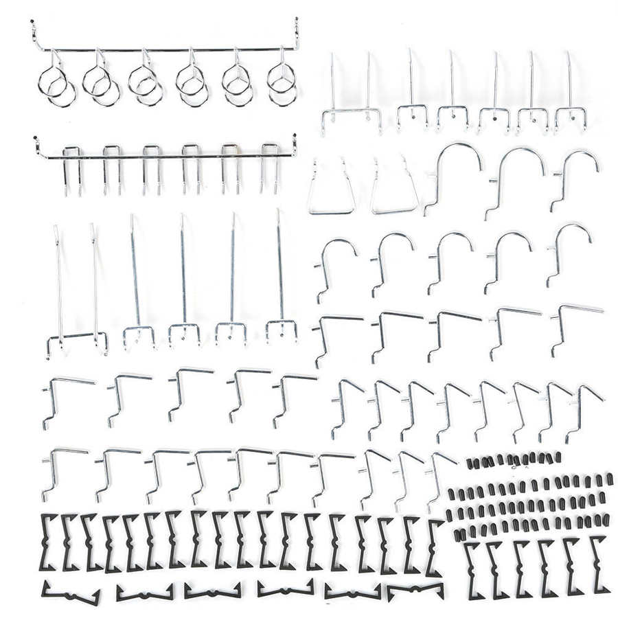 Pegboard Hooks 51 Pcs Pegboard Hook Assortment Kit Nickel Plated Hanging Hook Combination Kit Pegboard Accessories Organizer Kit