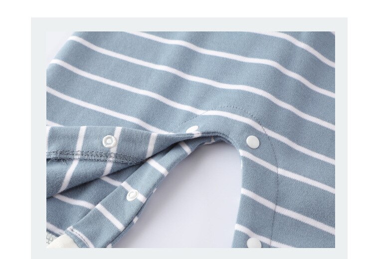 Style coréen printemps automne bébé garçons vêtements combinaisons rayure col en V coton bio barboteuse filles à manches longues tenues d'enfant en bas âge