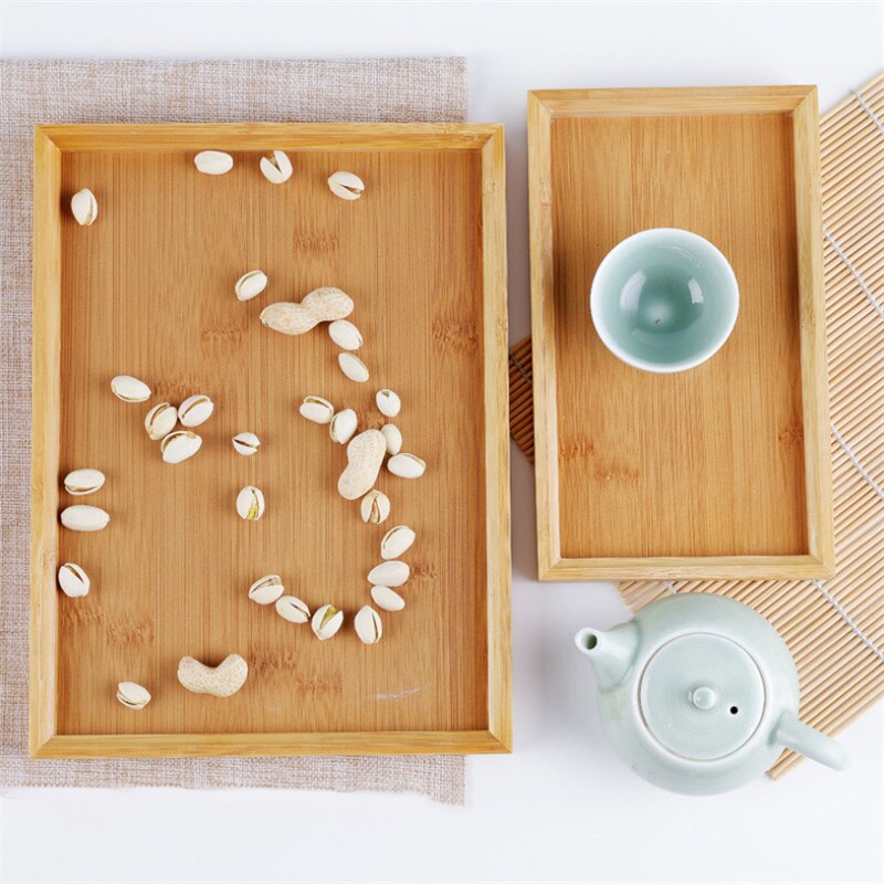 Drewniana bambusowa herbata Kung Fu kubek spodek talerz na owoce duża taca robić serwowania klasyczny miska na karmę suszenia naczynia prostokąt paleta