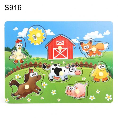 Animal Number Fruit Animal Wooden Puzzle Pairing Board Development Kids Toy Kids Educational Toys for Children