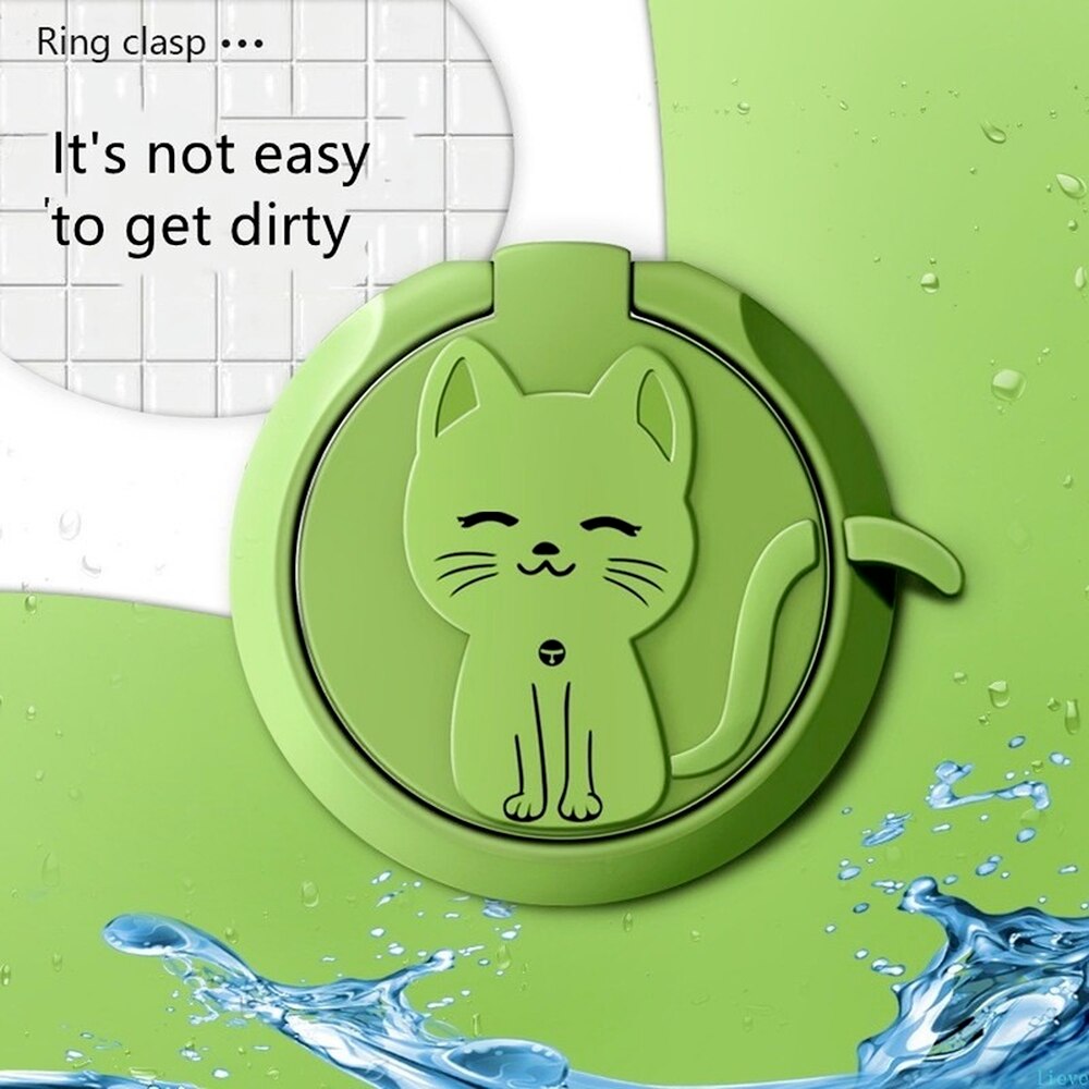 2021 nya söta katter metall 360 graders snurr finger ring telefon hållare ring hållare söt cell grepp uttag för telefon magnet fäste