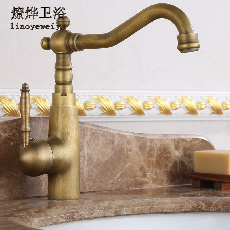 Antique Copper Kitchen Faucet Kitchen and Cold Water Dragon 360 du Rotation Leading Pool Faucet and Cold Water