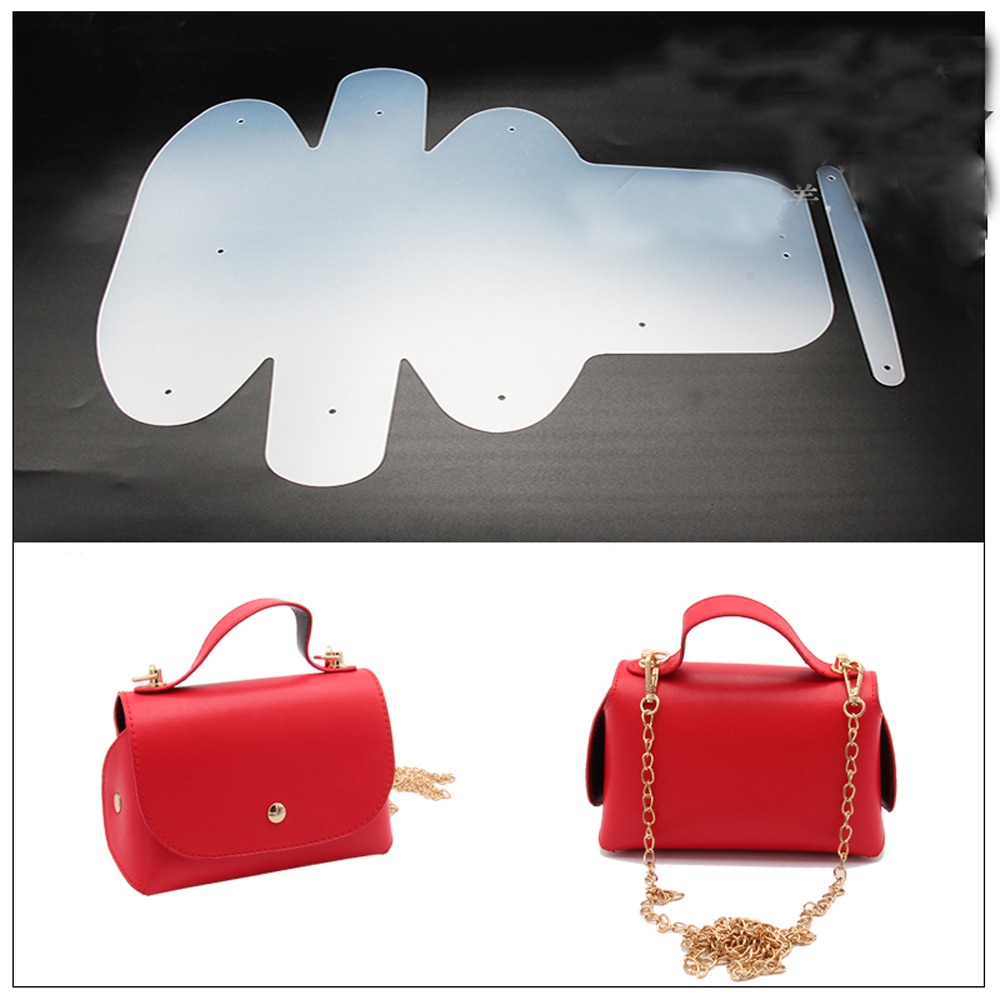 DIY leather craft bag small handbag sewing pattern pvc template