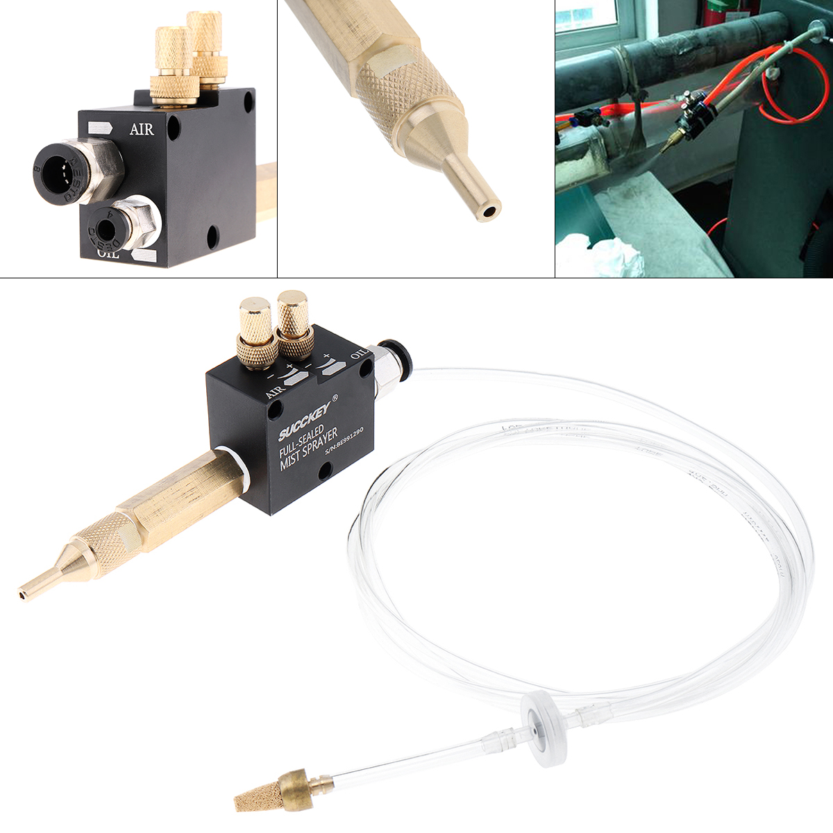 Mist Koelvloeistof Smering Spray Systeem Met 6 Cm Koperen Pijp En Terugslagklep Voor Metalen Snijden Graveren Cooling Machine/cnc Draaibank