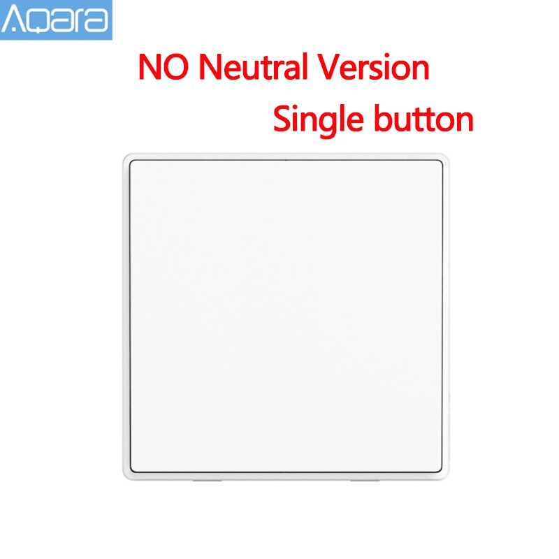 Aqara Mijia Zigbee interrupteur mural intelligent D1 interrupteur de télécommande sans fil Via l'application Smartphone pour Xiaomi Mijia maison intelligente: NO Neutral 1 key
