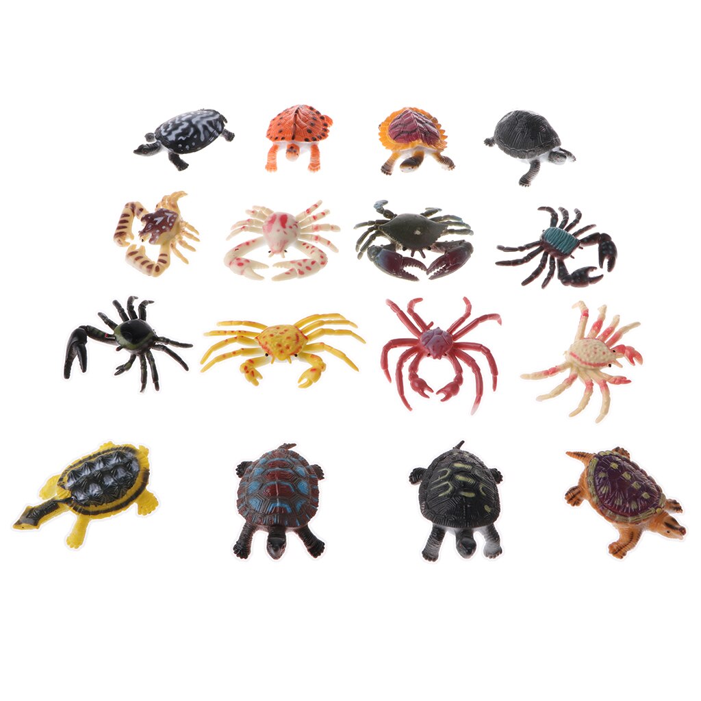 Set Of 16 PVC Marine Animal Tortoise Model Kids Science &amp; Nature Toy