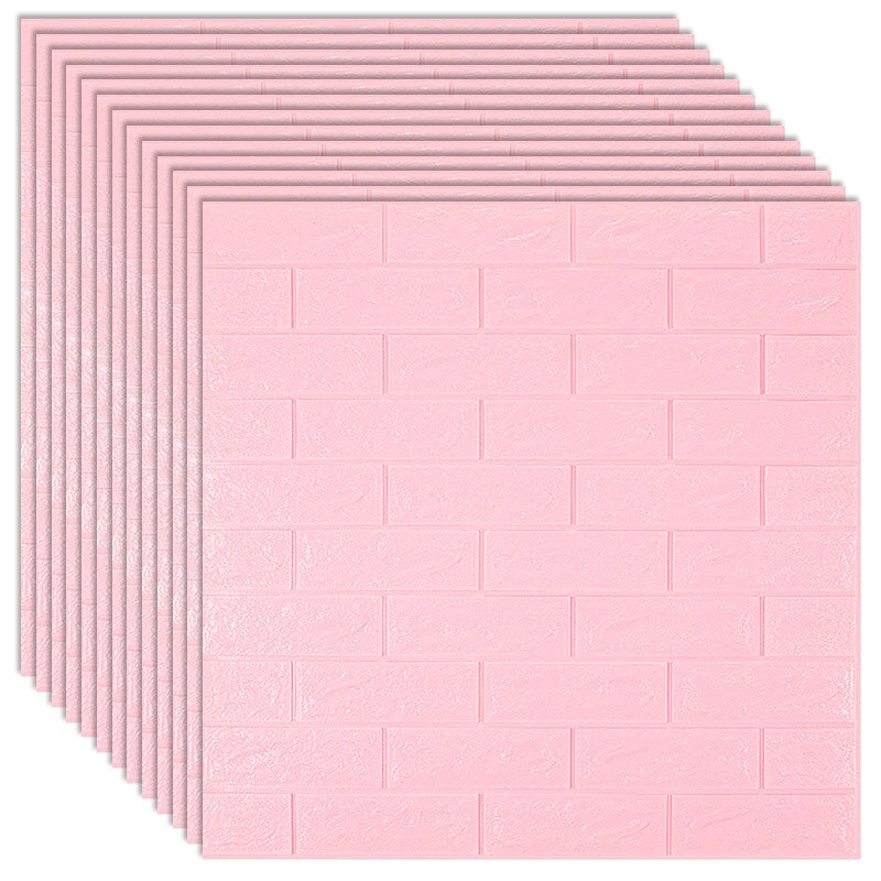 3D Wall Stickers Imitation Brick Bedroom Decor Panel Self-adhesive Wallpaper for Living Room Kitchen TV Backdrop Home Decoration: Pink