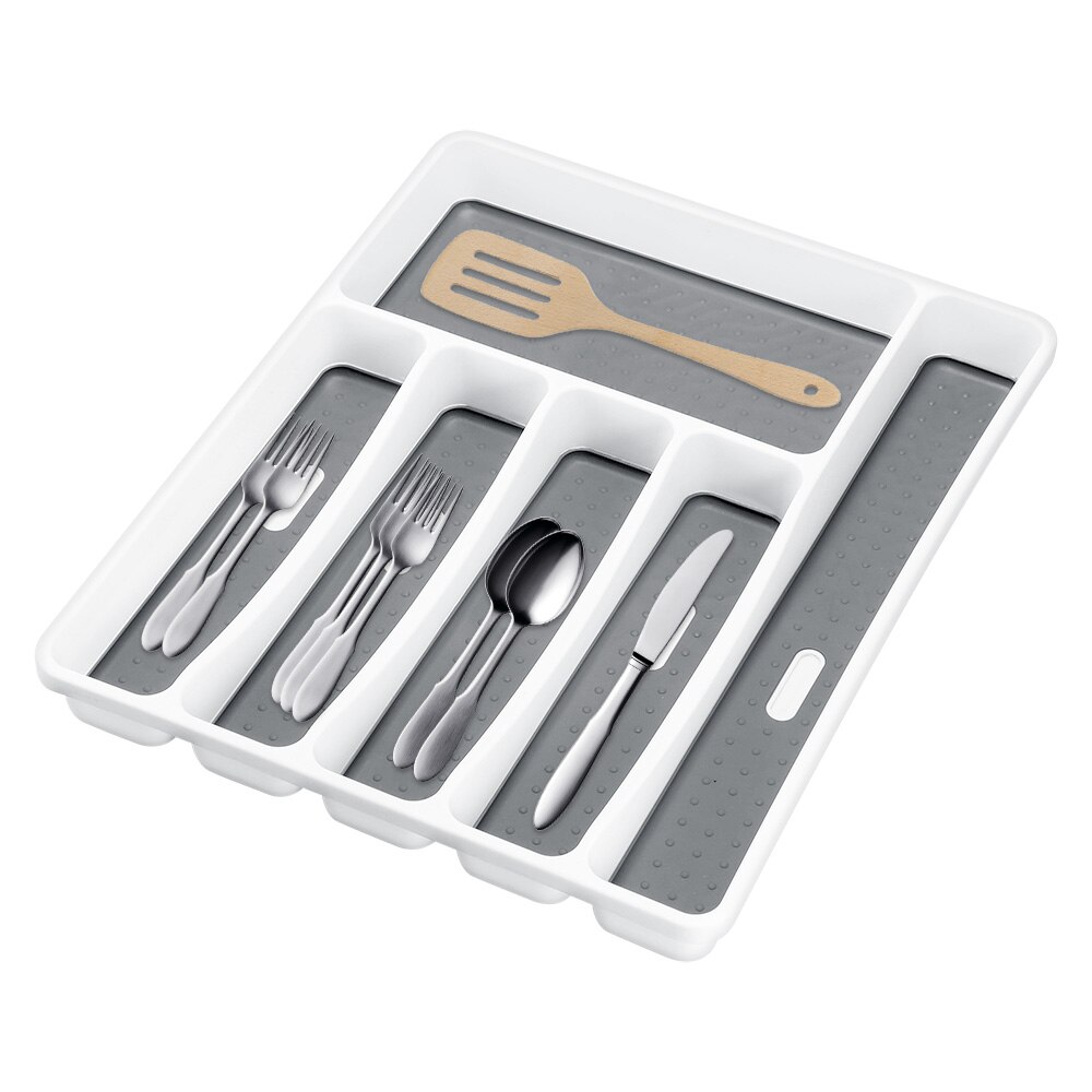 6-compartment kitchen drawer storage box spoon cutlery tray cutlery storage box plastic cutlery storage tray divider