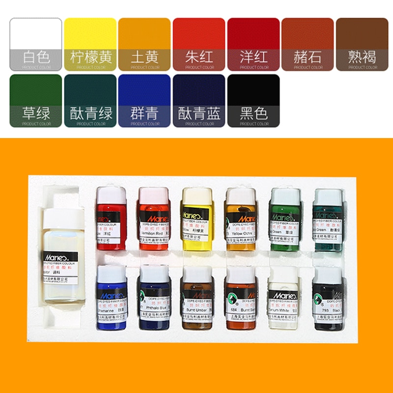 Pintura textil de color, pintura acrílica diy, tinte de graffiti pintado a mano, no tóxico, impermeable, 12 colores, 18 colores