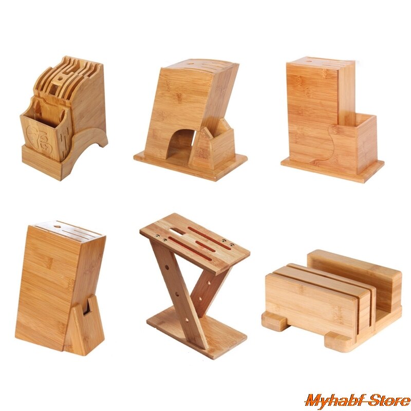 Universal Wooden Knife Holder Bamboo Knife Block Stand Knives Chopsticks Storage Box Scissors Organizer Kitchen Accessories Tool