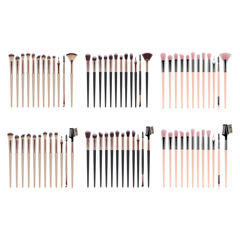 Makeup børster sæt 1-20 stk/parti øjenskygge blendende eyeliner øjenvipper øjenbryn make up børster bløde øjenskygge børster