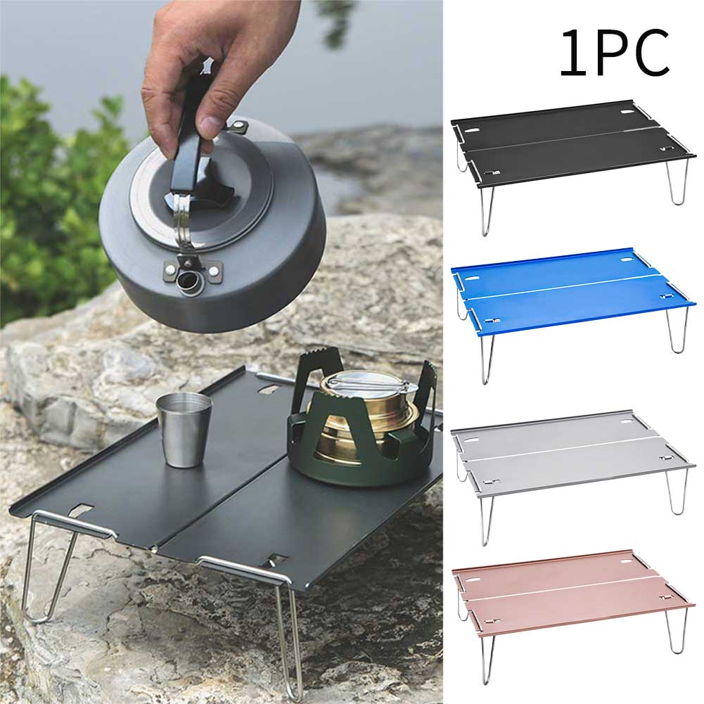 Festival udendørs camping picnic aluminiumslegering mini bærbar madlavning folde bord ultralet vandtæt vandreture multifunktion