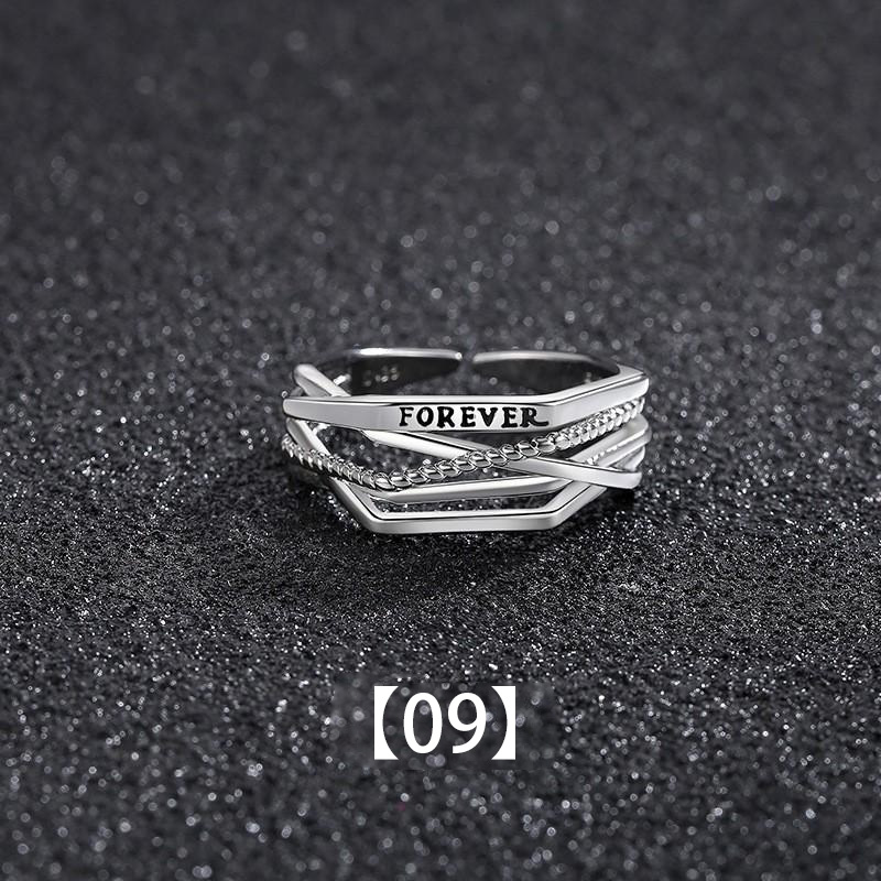 1 pz 9 stile nuovo in rame geometria Vintage ▾ anello colore argento per uomo donna unisex dichiarazione apertura regolabile gioielli Anillo: Viola