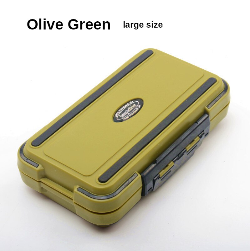 WolFAce 20CM Fishing Tackle Box 28 Grids Compartments 4Color Fish Lure Line Hook Fishing Tackle Fishing Accessories Box: Olive Green Large