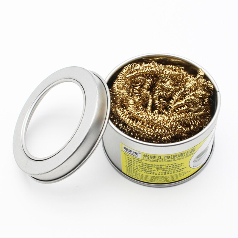 Electric Iron Cleaner Soldering Iron Tip Cleaner With Brass Wire Sponge No Water Needed Cleaning Tools #3F14: Default Title
